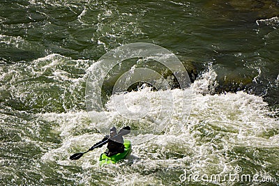 A Kayaker in Goshen Pass Editorial Stock Photo